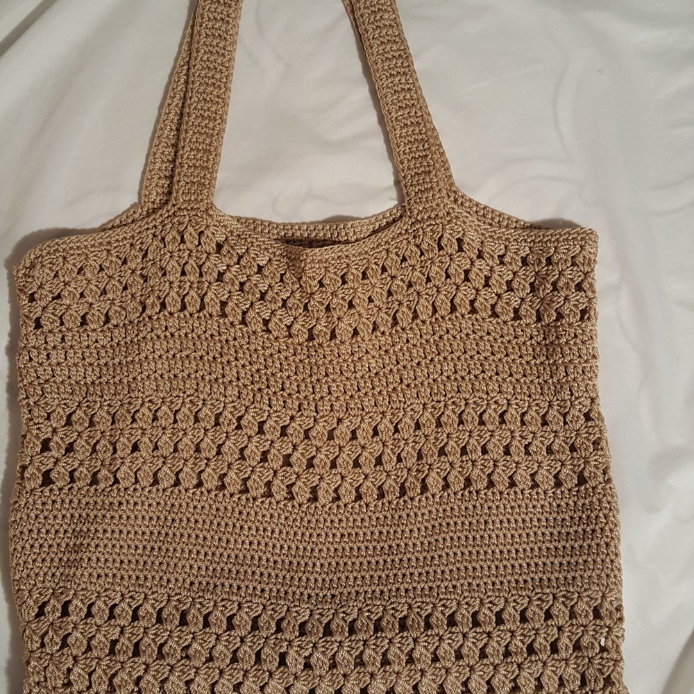 The Sak Tan Crochet Tote Bag with Bohemian Style